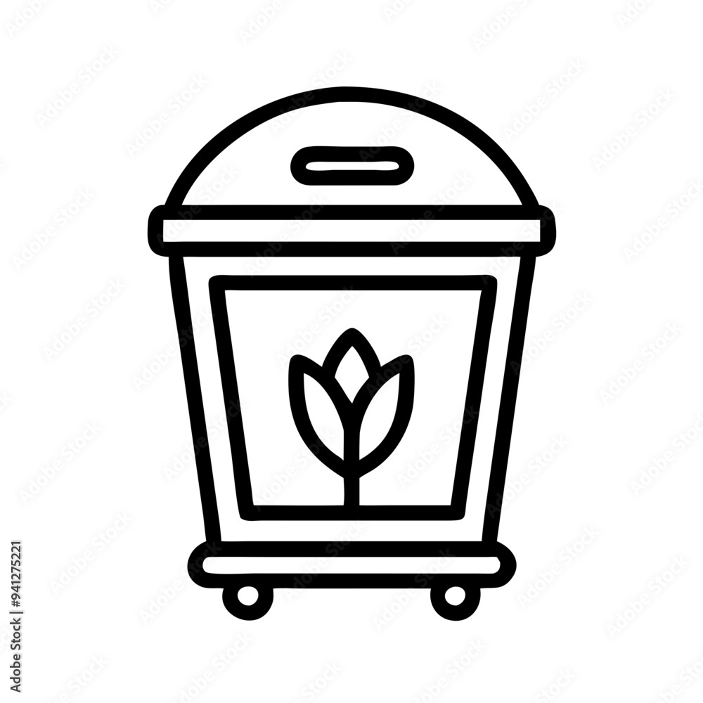 Compost bin icon. Ecology symbol. Linear style. Compost bin icon. Ecology symbol. Linear style.