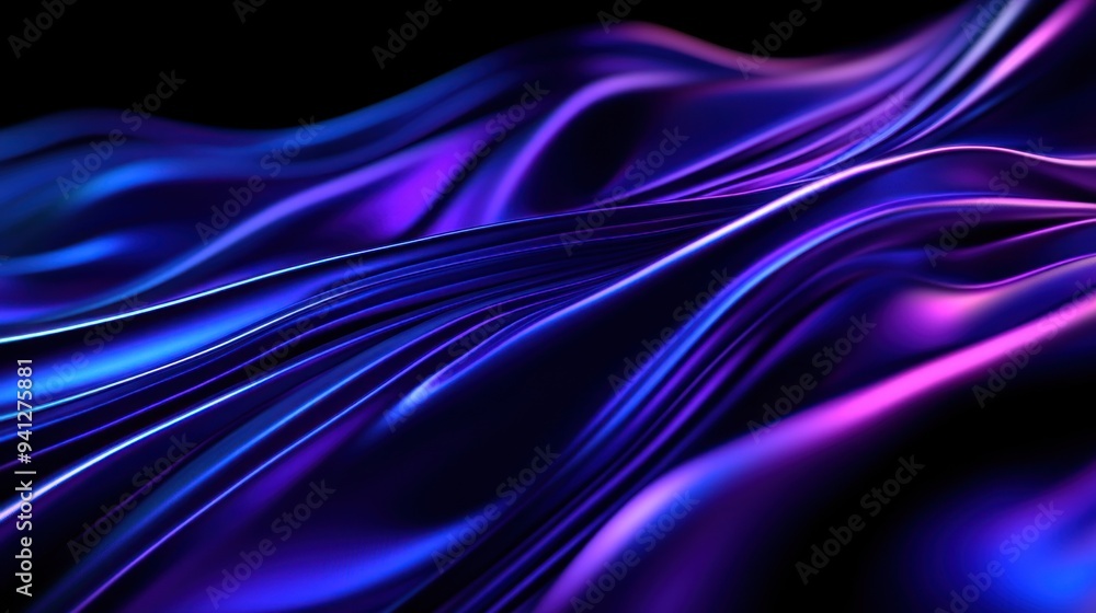 Abstract Wavy Surface in Blue and Purple Hues Abstract Wavy Surface in Blue and Purple Hues