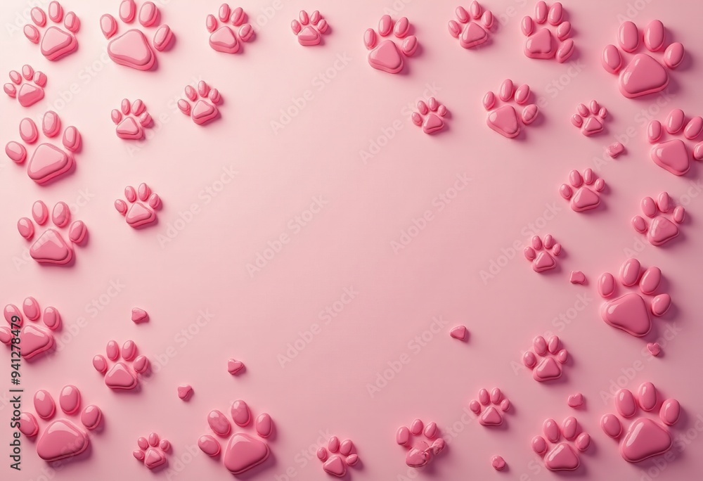 Adorable Cartoon Dog Paw Prints Seamless Pattern: Perfect for Fabric, Wallpaper, and Wrapping Paper Adorable Cartoon Dog Paw Prints Seamless Pattern: Perfect for Fabric, Wallpaper, and Wrapping Paper