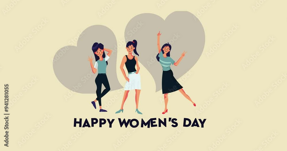 Womens day concept. Animated Women's Day, for the best every womens in the world Womens day concept. Animated Women's Day, for the best every womens in the world