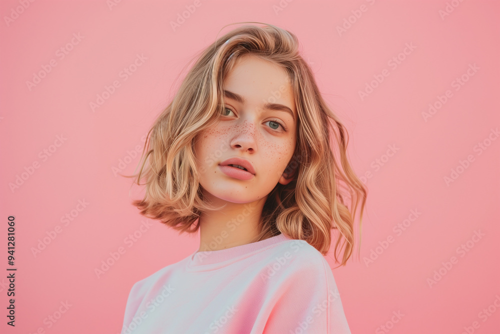 young beautiful aesthetic model pastel colour style young beautiful aesthetic model pastel colour style