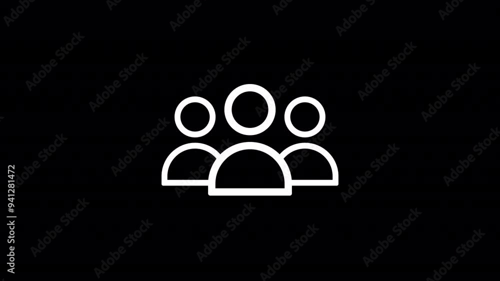 Minimalist Line Art Team Icon Animation with Transparent Background Minimalist Line Art Team Icon Animation with Transparent Background
