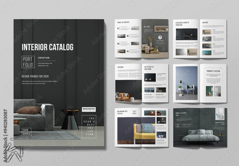 Interior Catalog Design Template Layout Stock Template Adobe Stock