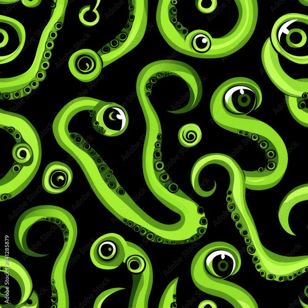 Obraz premium Seamless snake pattern for wrapping paper and fabrics in 2025 featuring cartoon animals