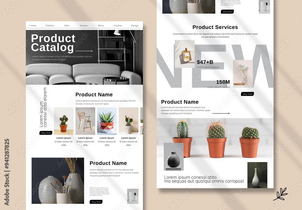 Catalog Email News Letter Layout Stock Template Adobe Stock