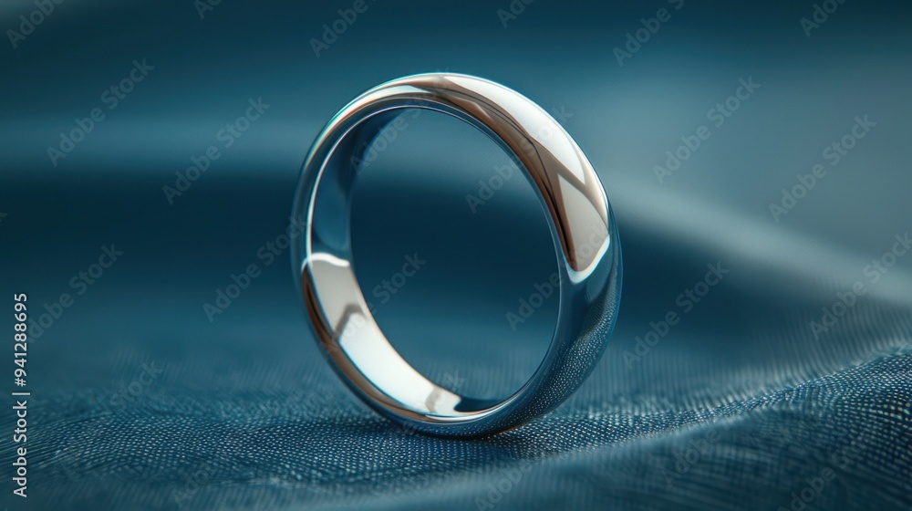 A single, elegant ring on a plain surface, emphasizing its simplicity A single, elegant ring on a plain surface, emphasizing its simplicity