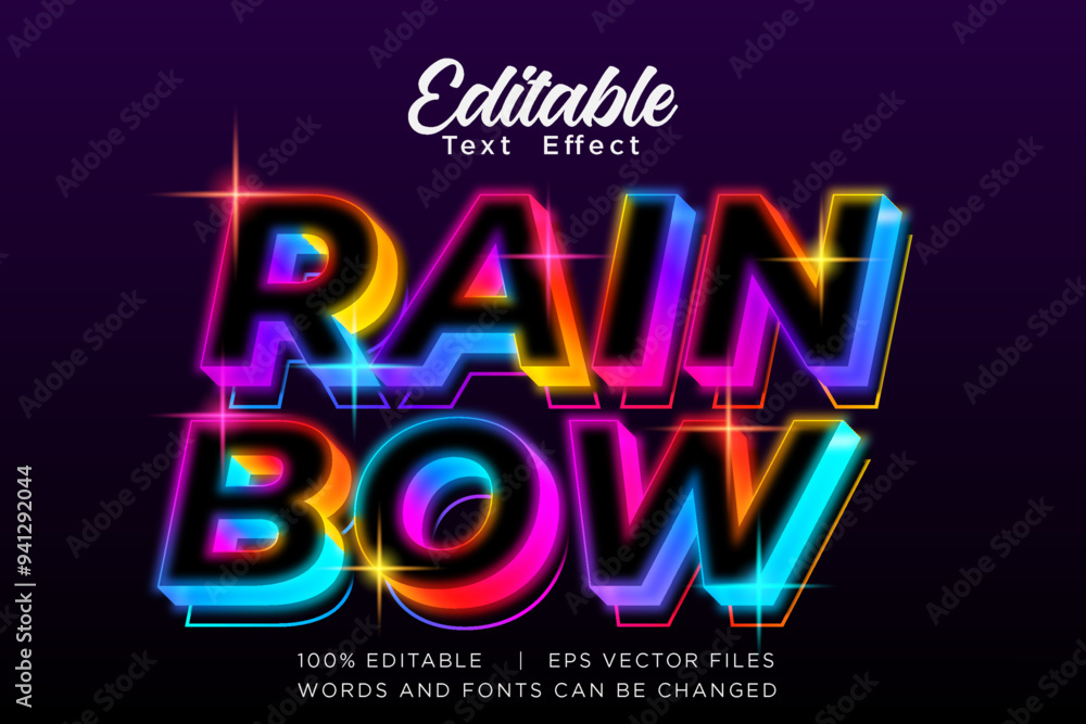 Obraz premium GLOW NEON EDITABLE TEXT EFFECT
