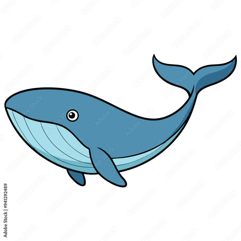 Whale Cartoon Style Vector on White Background | Animal Illustration, Cute Clip Art Whale Cartoon Style Vector on White Background | Animal Illustration, Cute Clip Art