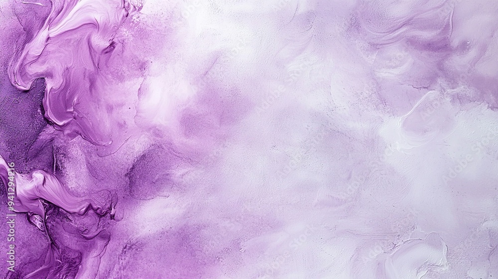 A close-up of a vibrant purple and white painting, framed with a black border on both sides A close-up of a vibrant purple and white painting, framed with a black border on both sides