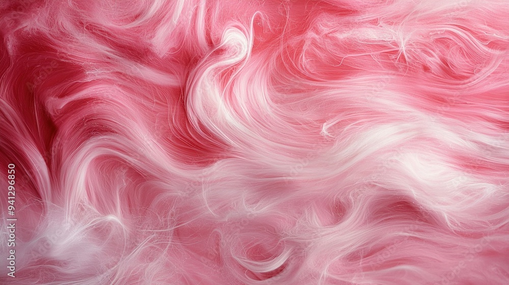 A close-up of a pink and white background with white swirls on top and bottom A close-up of a pink and white background with white swirls on top and bottom