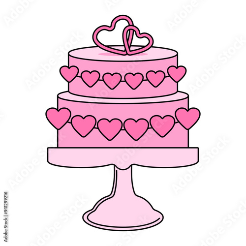 Wedding Cake Icon Perfect to complement the design of weddings, engagements, celebrations of love and more