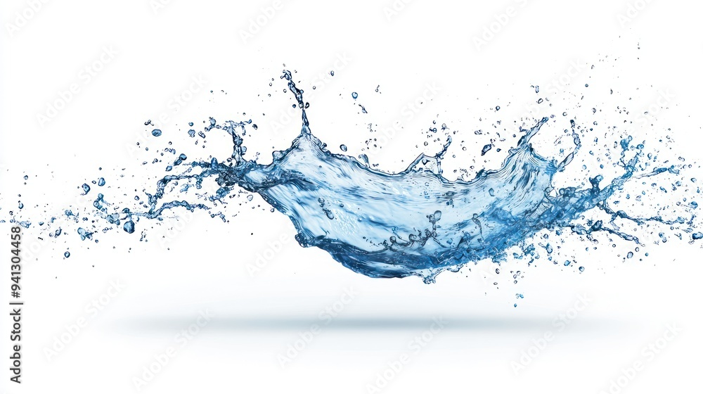 Fluid Art: Abstract Splash of Water in Artistic Brush Stroke Style Isolated on White Background, Generative Ai Fluid Art: Abstract Splash of Water in Artistic Brush Stroke Style Isolated on White Background, Generative Ai