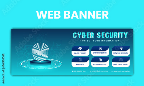 cyber security web slider design template,web banner