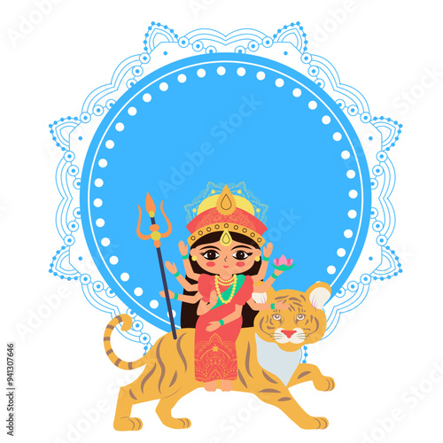 navratri indian festival vector illustration