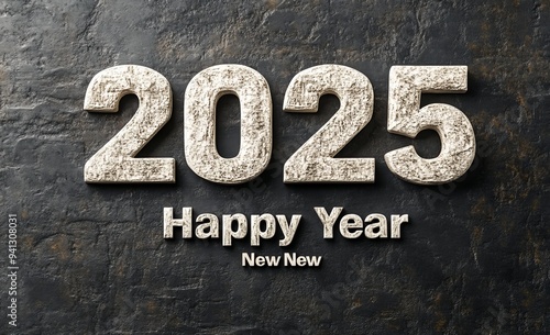 A 3D rendered image of the New Year 2025 Creative Design Concept