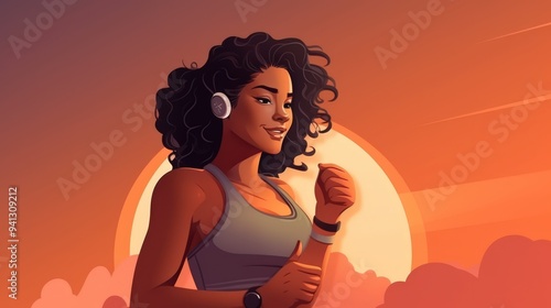 woman listening music