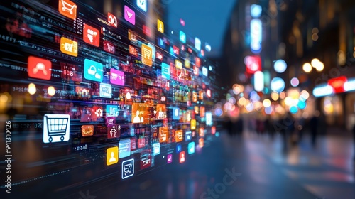 Digitized Customer Journey: Navigating through a Surreal Online Marketplace with Floating Shelves, Generative Ai