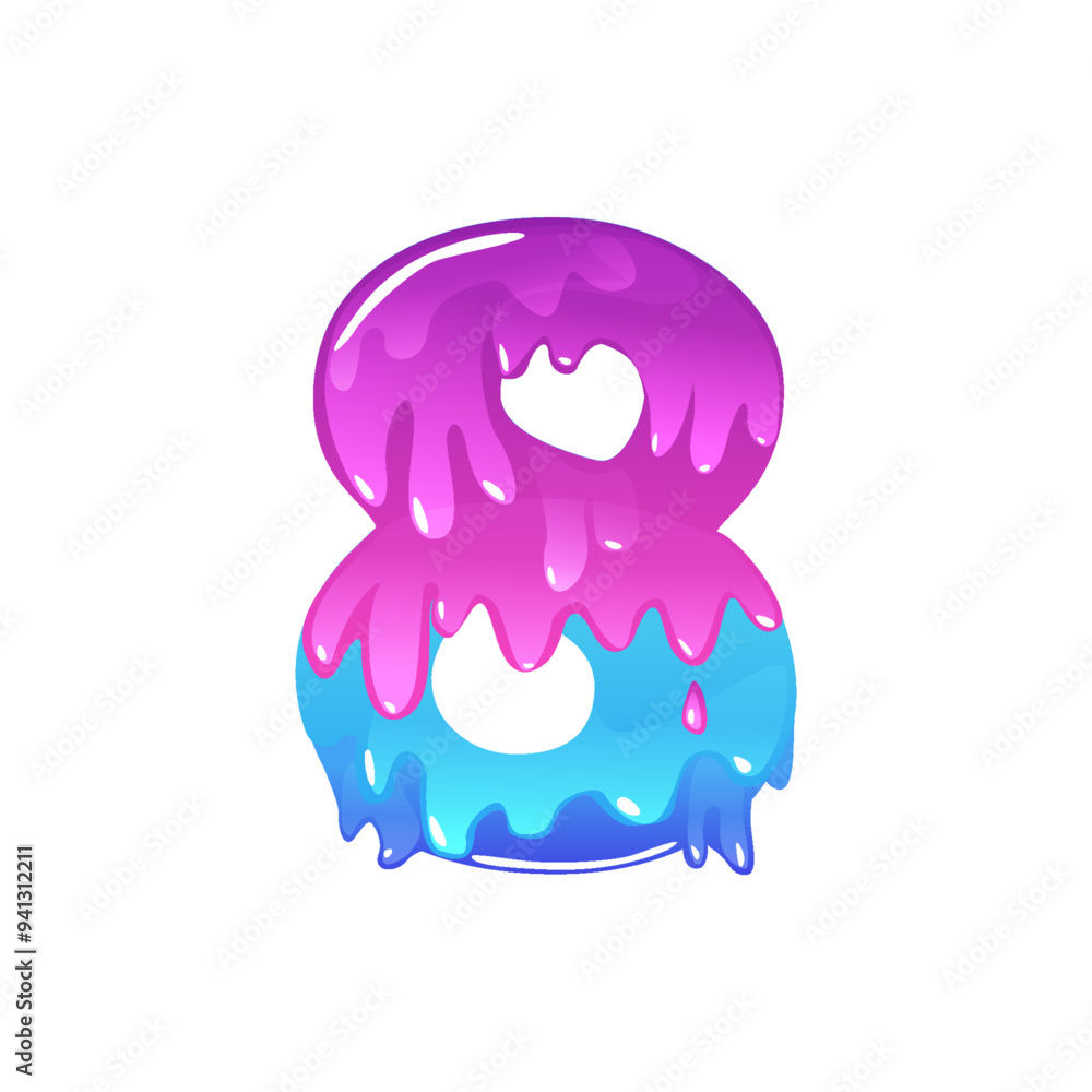 Vector Slime Cartoon Number 8, figure Eight. Slime font type number Latin alphabet Vector Slime Cartoon Number 8, figure Eight. Slime font type number Latin alphabet