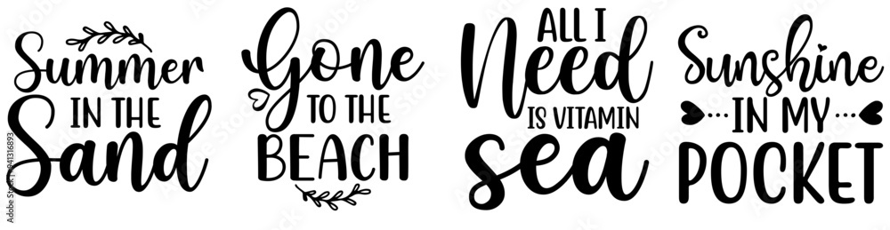 Modern Summer Phrases, Trendy Retro Style Illustration Collection Vector Illustration for Motion Graphics, Logo, Holiday Cards Modern Summer Phrases, Trendy Retro Style Illustration Collection Vector Illustration for Motion Graphics, Logo, Holiday Cards