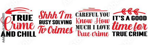 Modern True Crime Typography, Calligraphic Lettering Bundle Vector Illustration for Magazine, Motion Graphics, Banner