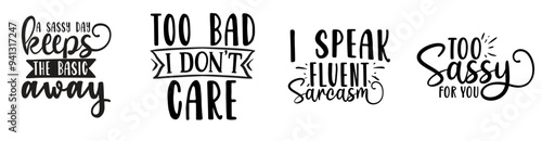 Simple Sassy Phrases, Trendy Retro Style Illustration Collection Vector Illustration for Newsletter, Sticker, Gift Card