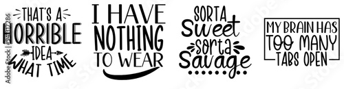 Classic Sarcastic Typography, Inscriptions Bundle Vector Illustration for Flyer, Infographic, Icon