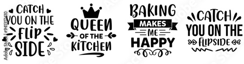 Creative Potholder Typography, Typographic Emblems Pack Vector Illustration for Advertising, Vouchers, Magazine