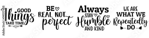 Modern Inspirational Calligraphy, Typographic Emblems Set Vector Illustration for Motion Graphics, Label, T-Shirt Design