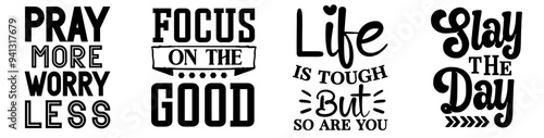 Decorative Inspirational Quotes, Typography Bundle Vector Illustration for Advertisement, Banner, Printable