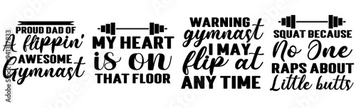 Elegant Gymnastics Trendy Retro Style Illustration, Phrases Pack Vector Illustration for Sticker, Magazine, Vouchers