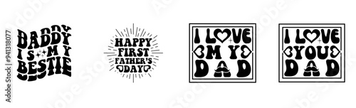 Creative Fathers Day Calligraphy, Quotes Pack Vector Illustration for Bookmark, Brochure, Magazine
