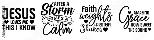 Creative Faith Typographic Emblems, Calligraphic Lettering Collection Vector Illustration for Mug Design, Postcard, Newsletter