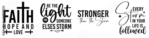 Creative Faith Phrases, Calligraphy Collection Vector Illustration for Packaging, Announcement, Book Cover