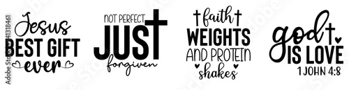Decorative Christian Quotes, Labels And Badges Pack Vector Illustration for Magazine, Poster, T-Shirt Design