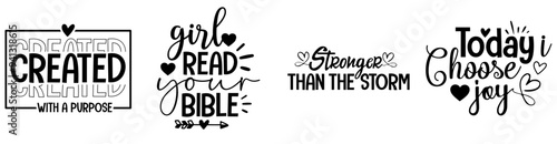 Classic Bible Verse Calligraphic Lettering, Calligraphy Collection Vector Illustration for Greeting Card, Presentation, Advertising
