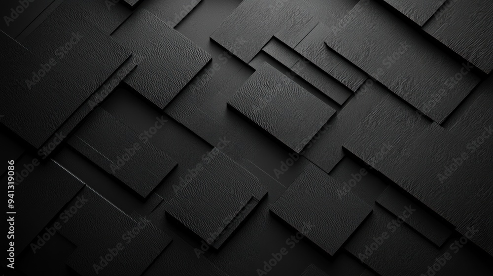 Abstract Black Geometric Shapes with Texture Abstract Black Geometric Shapes with Texture