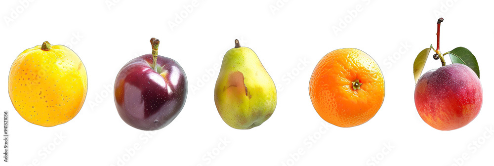 Healthy fresh fruits isolate on Transparency Background Healthy fresh fruits isolate on Transparency Background