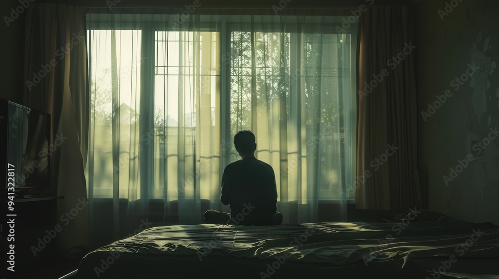 The silhouette by the window The silhouette by the window