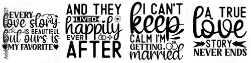Decorative Wedding Quotes, Calligraphy Pack Vector Illustration for Newsletter, Flyer, Advertisement