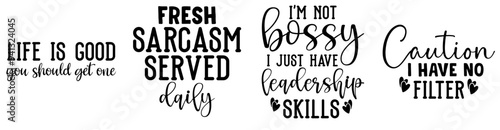 Minimal Sarcastic Quotes, Typographic Emblems Collection Vector Illustration for Presentation, Printing Press, Motion Graphics