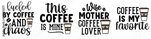 Modern Coffee Hand Lettering, Typography Collection Vector Illustration for Flyer, Announcement, Decal