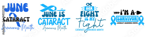 Minimal Cataract Awareness Month Trendy Retro Style Illustration, Phrases Set Vector Illustration for Icon, Motion Graphics, Decal