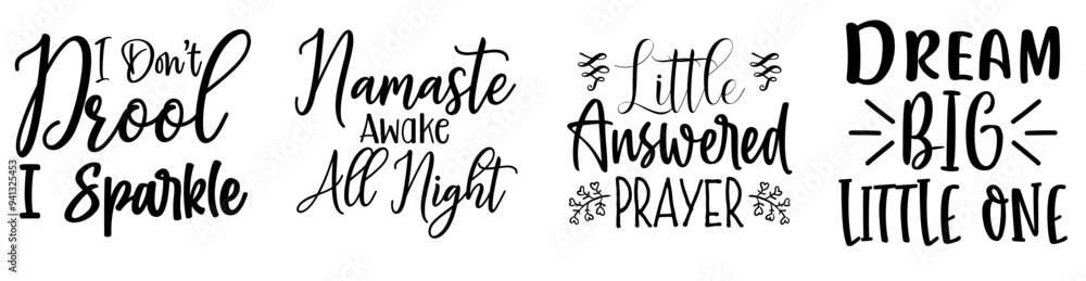 Simple Baby Calligraphy, Inscriptions Collection Vector Illustration for Stationery, Advertising, Motion Graphics Simple Baby Calligraphy, Inscriptions Collection Vector Illustration for Stationery, Advertising, Motion Graphics