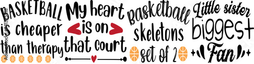 Simple Basketball Calligraphy, Quotes Bundle Vector Illustration for Infographic, Flyer, Presentation