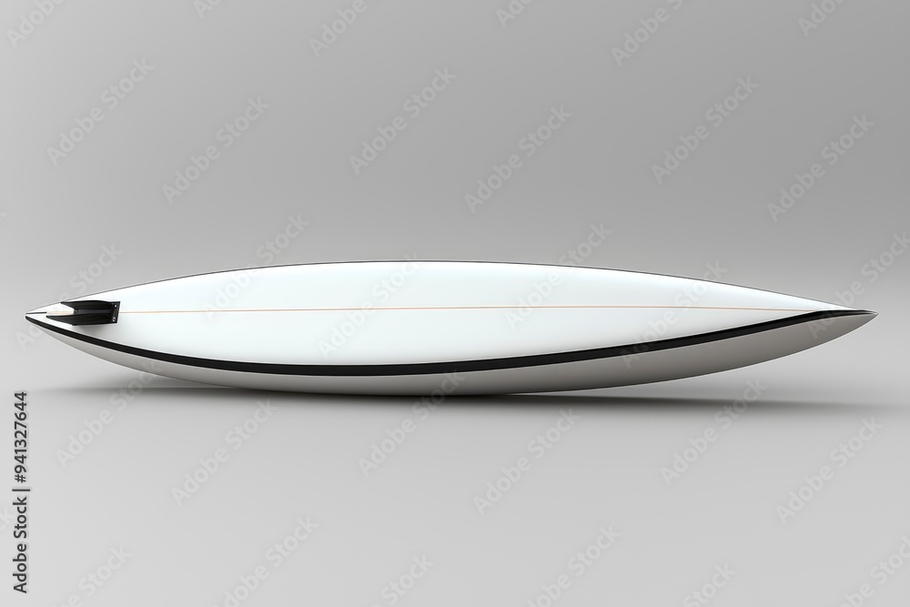 Modern White Surfboard Isolated on White Background Modern White Surfboard Isolated on White Background