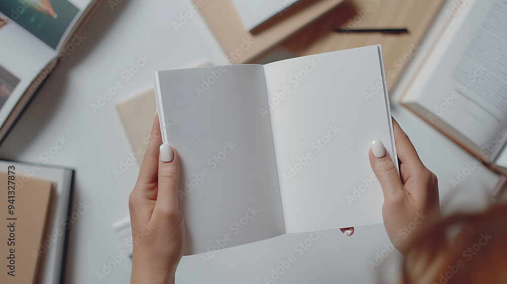 Fototapeta premium hand and blank paper