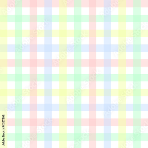 Colorful pastel gingham seamless pattern.Checkered tartan plaid repeat pattern.Geometric vector background wallpaper.