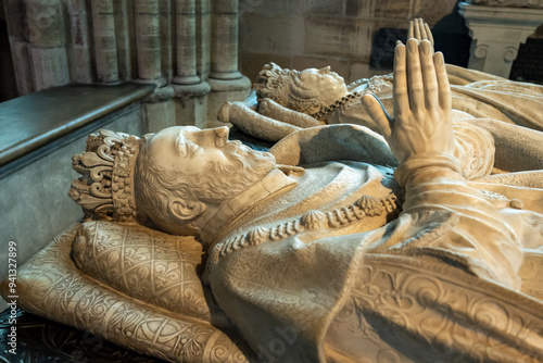 Tomb of King Henry ii of France at Saint Denis Basilica in Paris, France