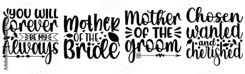 Minimalist Wedding Calligraphic Lettering, Phrases Collection Vector Illustration for T-Shirt Design, Motion Graphics, Newsletter