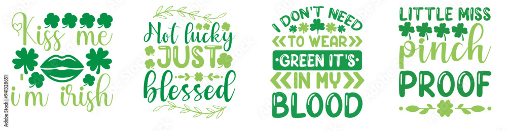 Simple St Patricks Day Quotes, Labels And Badges Bundle Vector Illustration for Gift Card, Bookmark, Icon Simple St Patricks Day Quotes, Labels And Badges Bundle Vector Illustration for Gift Card, Bookmark, Icon